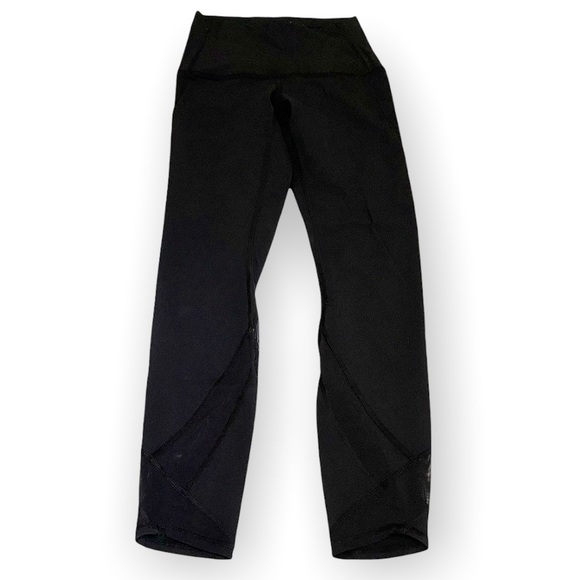 Lululemon 4 wunder unders leggings black mesh special edition active yoga luon - Picture 3 of 7